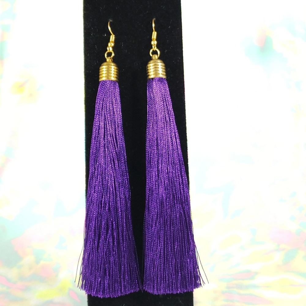 Long Tassel Drop Earrings